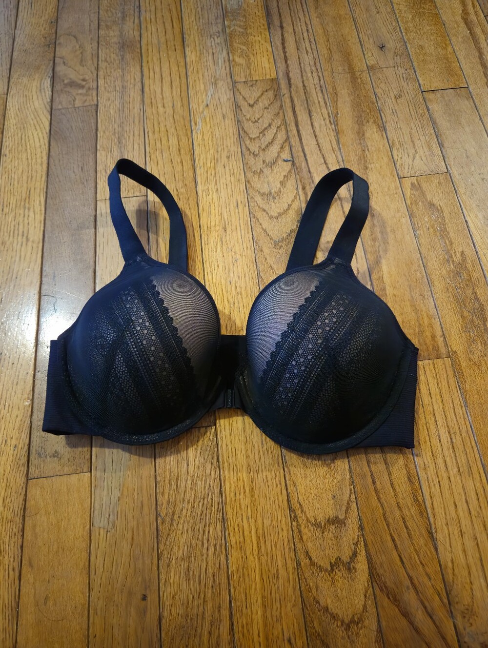 NEW SPANX Bra-llelujah Illusion Lace Full Coverage Bra Black Sz 38C 30061R W1